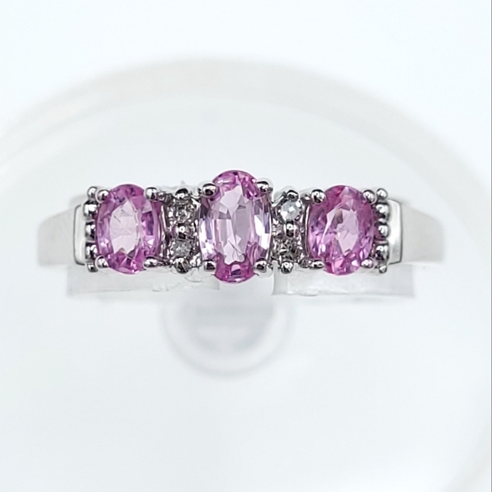 10k pink sapphire and diamonds ring